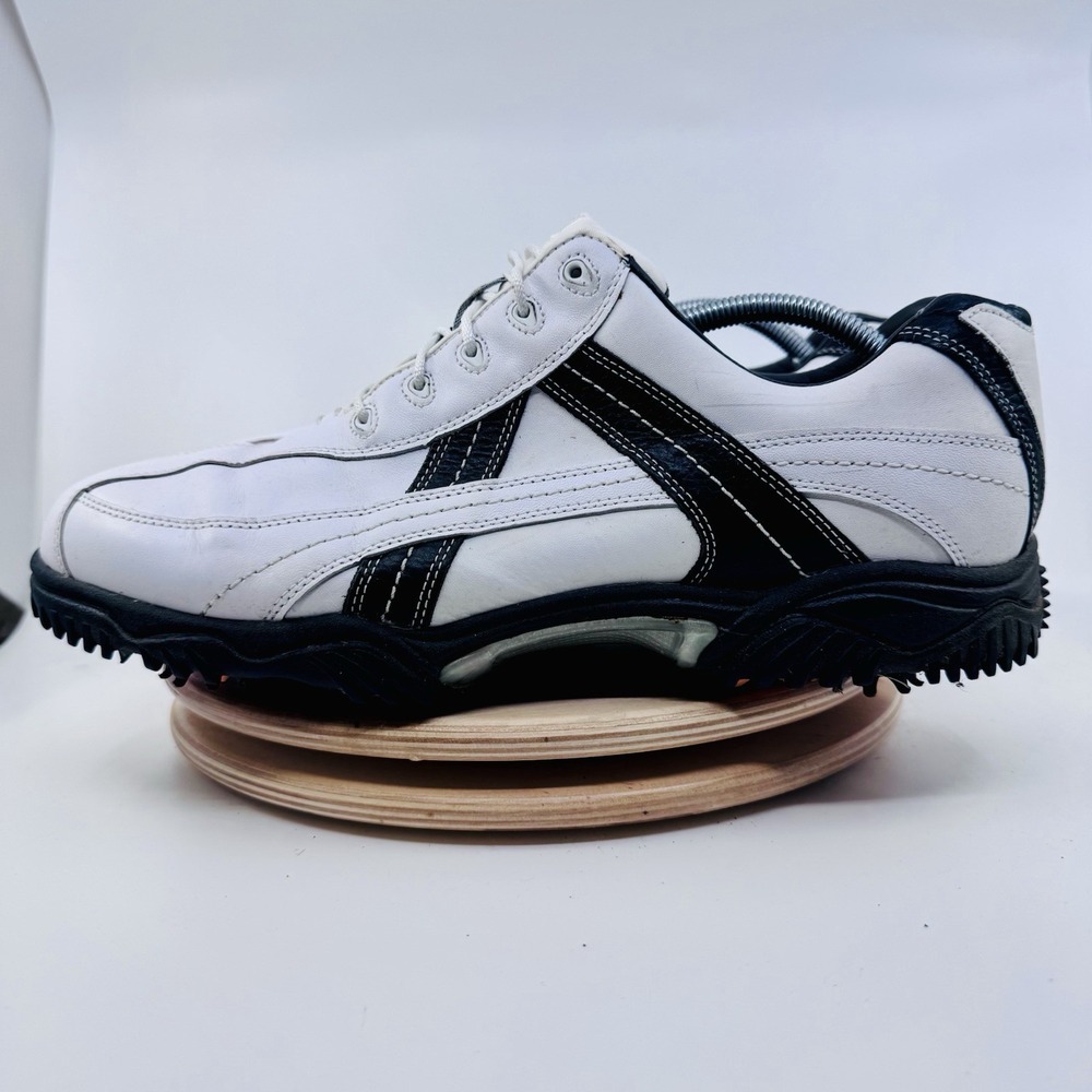 FootJoy Contour Series Mens Golf Shoes 12 White Black Leather Spiked 54051